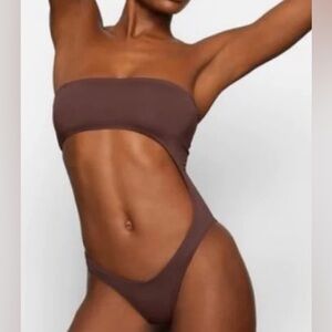 NWT SKIMS Recycled Swim Strapless Monokini Cocoa Size 2X